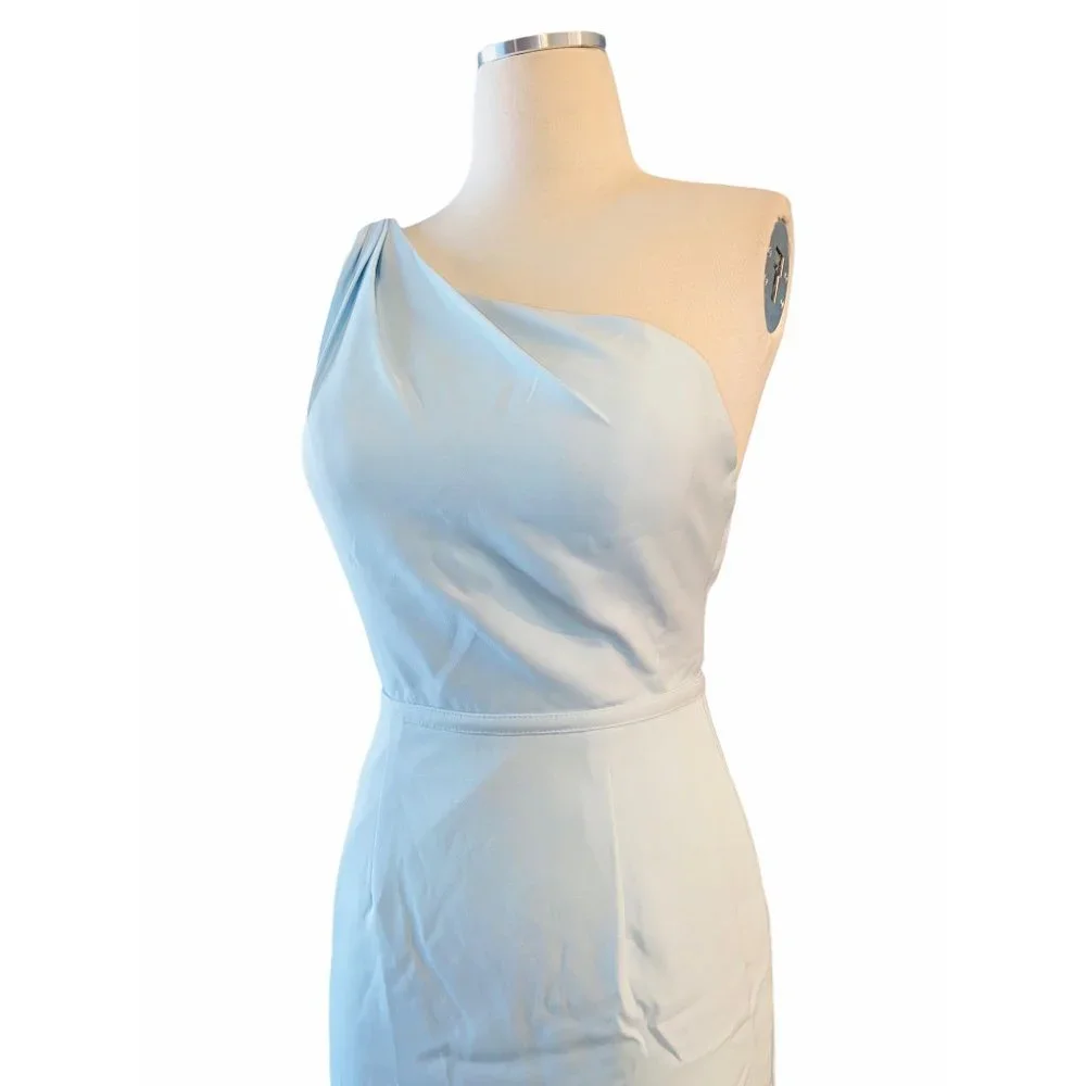 IEENA Mac Duggal One Shoulder Long Fitted Mermaid Gown 4 - Picture 4 of 9